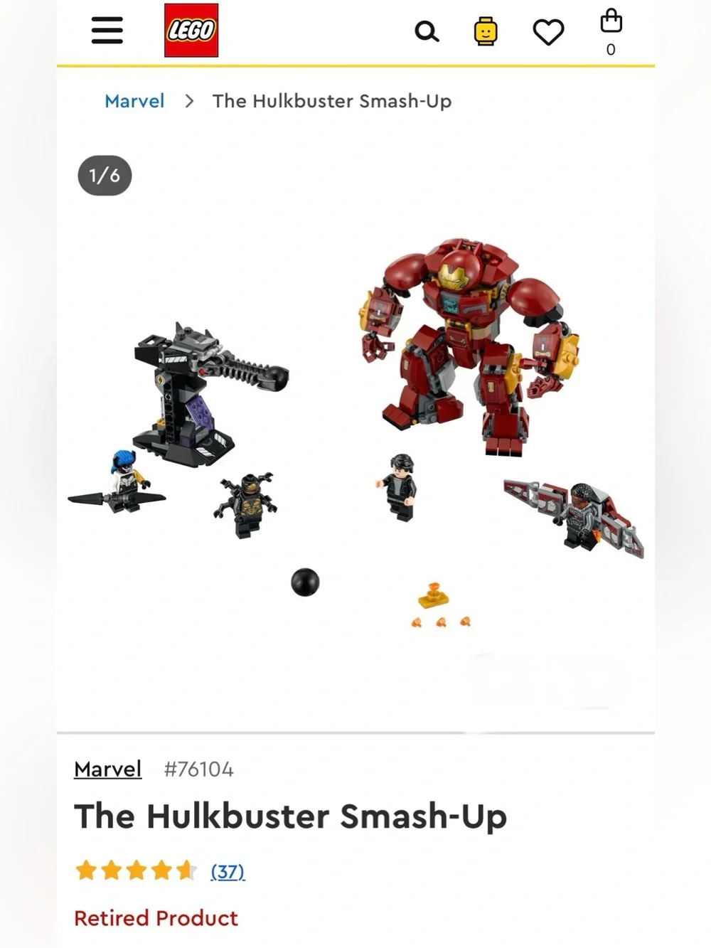 LEGO Marvel: The Hulkbuster Smash-Up - Set 76104 **Assembled & Glued